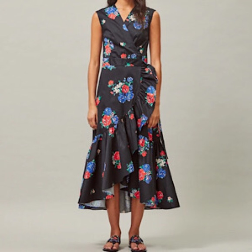 “NEW” Tory Burch Floral Printed Wrap Dress - Picture 1 of 8